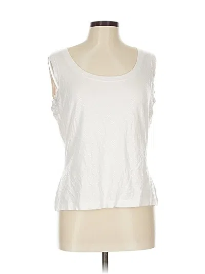 Pre-owned St John Sleeveless Top White Scoop Neck Tops