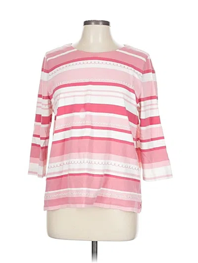 Pre-owned Alfred Dunner 3/4 Sleeve T-shirt In Pink