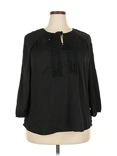 Daniel Rainn 3/4 Sleeve Blouse In Black