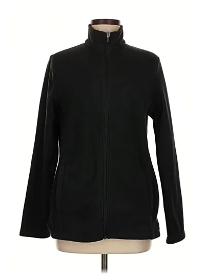 Pre-owned Lands' End Fleece Jacket In Black