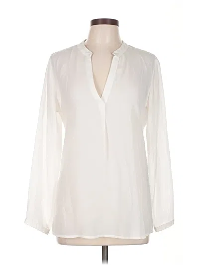 Pre-owned Banana Republic Factory Store Long Sleeve Blouse In White