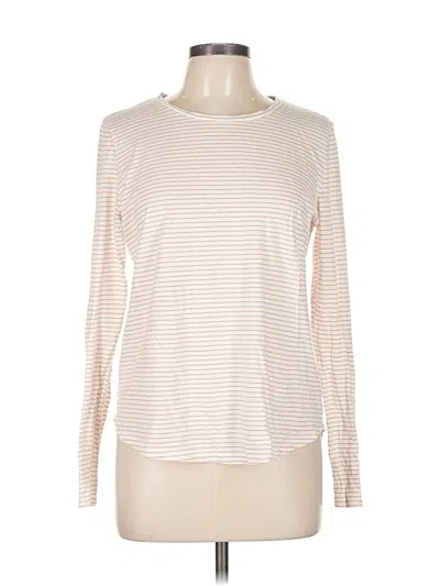Pre-owned Aéropostale Long Sleeve Top Ivory Crew Neck Tops In White