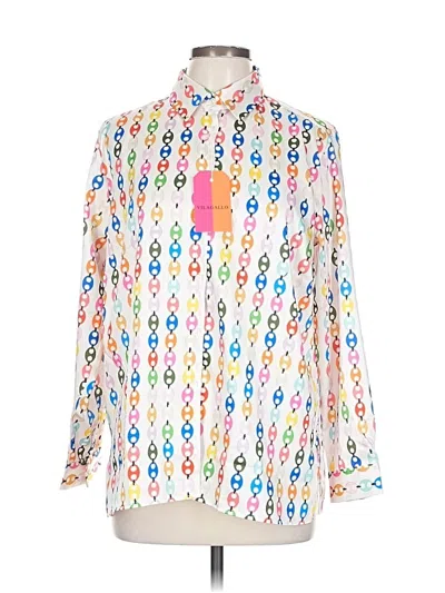 Pre-owned Vilagallo Long Sleeve Blouse In White