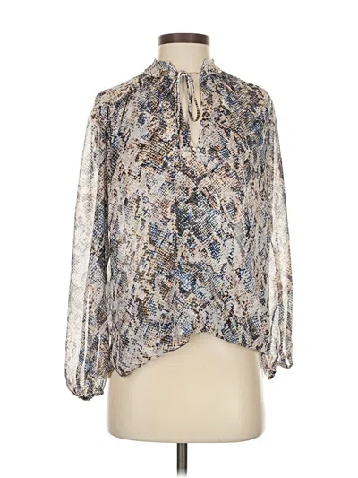 Pre-owned Veronica M Long Sleeve Blouse In White