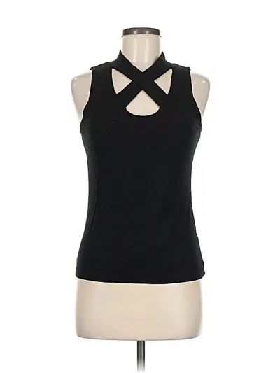 Pre-owned Lna Sleeveless Top Black Keyhole Neckline Tops