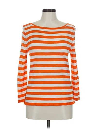 Pre-owned Ellen Tracy Silk Pullover Sweater In Orange