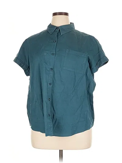 Pre-owned Orvis Short Sleeve Button Down Shirt In Blue