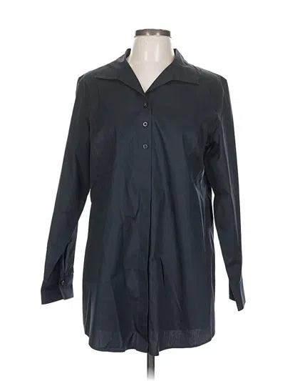 Pre-owned Chico's Long Sleeve Button Down Shirt In Black