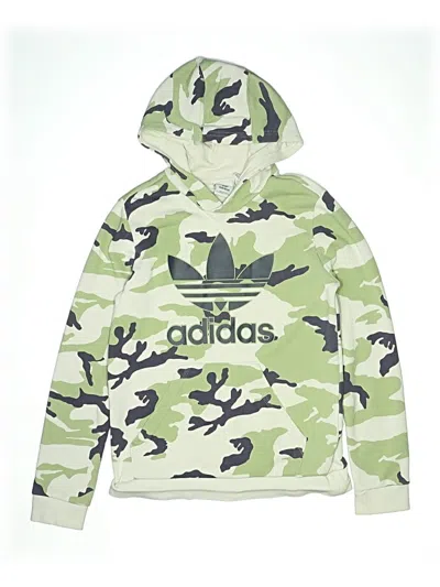 Pre-owned Adidas Originals Kids' Pullover Hoodie In Green