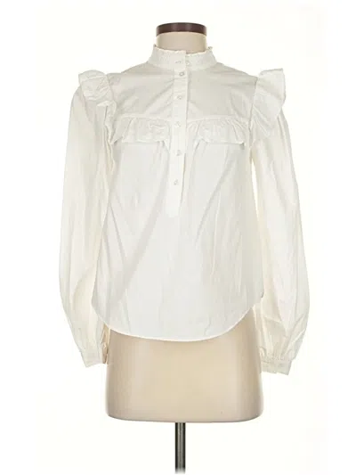 Pre-owned Veronica Beard Jeans Long Sleeve Blouse In White