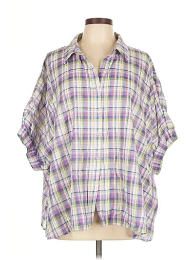 Pre-owned Eesome 3/4 Sleeve Button Down Shirt In Purple