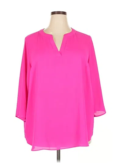 Pre-owned Chaus 3/4 Sleeve Blouse In Pink