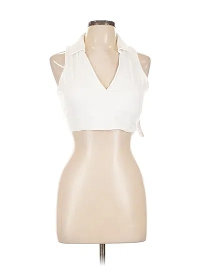Pre-owned Lululemon Athletica Tank Top Ivory Halter Neckline Tops In White