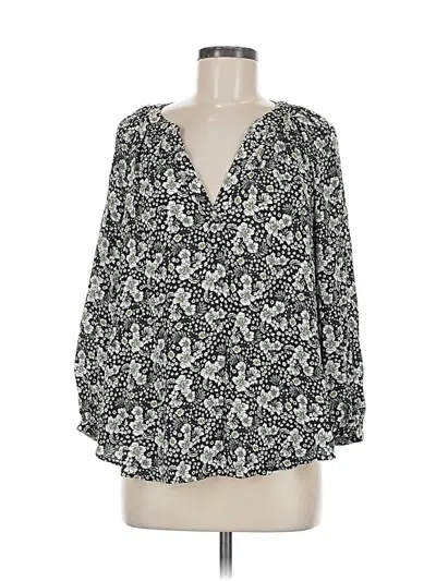 Pre-owned Velvet By Graham & Spencer Long Sleeve Blouse In Black