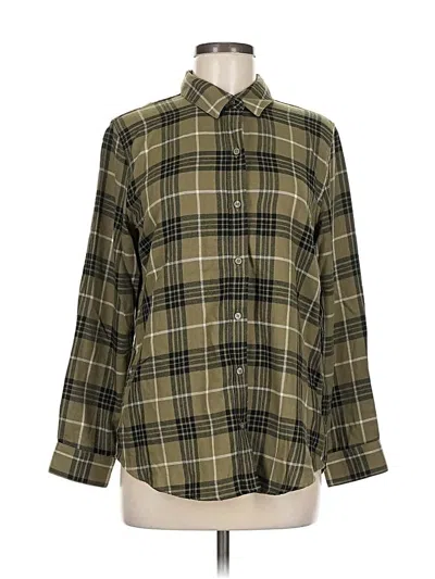 Pre-owned Banana Republic Factory Store Long Sleeve Button Down Shirt In Green