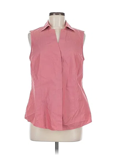 Pre-owned Foxcroft Sleeveless Button Down Shirt In Pink