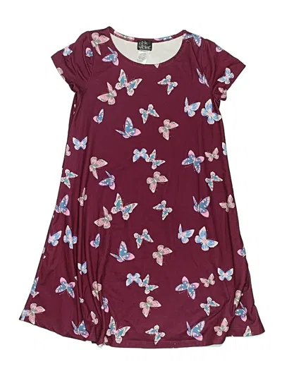 Pre-owned Pink & Violet Kids' Dress In Burgundy