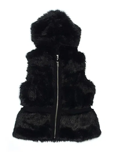 Pre-owned Splendid Kids' Faux Fur Vest In Black