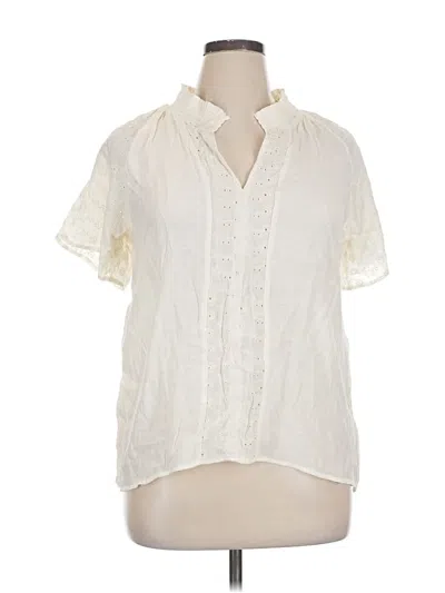 Como Black Short Sleeve Blouse In White