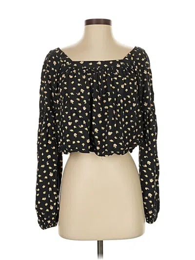 Pre-owned Billabong Long Sleeve Blouse In Black