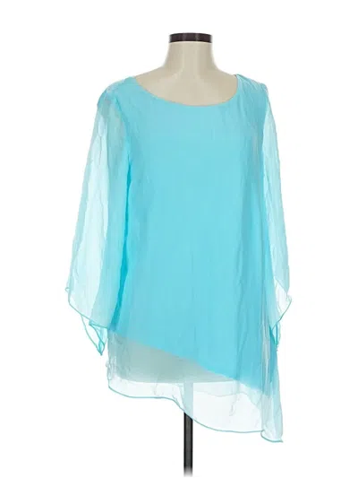 Pre-owned Chico's 3/4 Sleeve Blouse In Blue