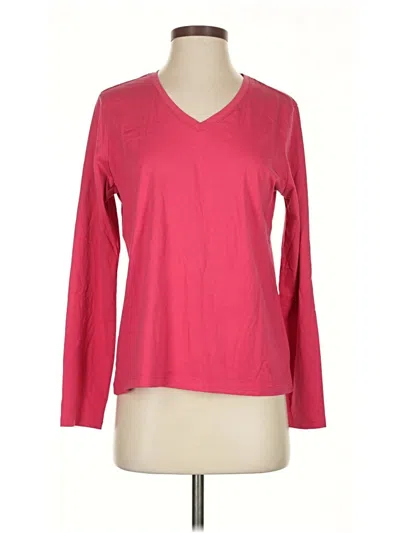 Pre-owned Lands' End 3/4 Sleeve T-shirt In Pink