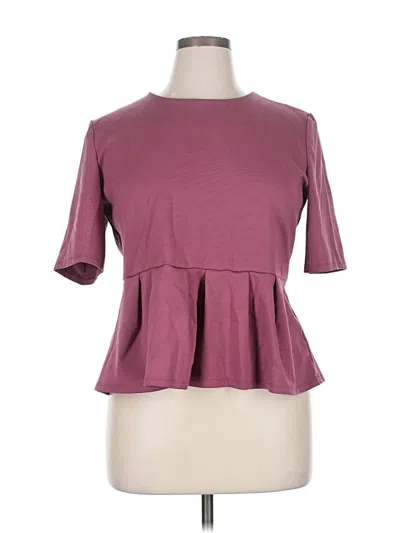 Pre-owned Simply Vera Vera Wang Short Sleeve Top Burgundy Sweetheart Neckline Tops