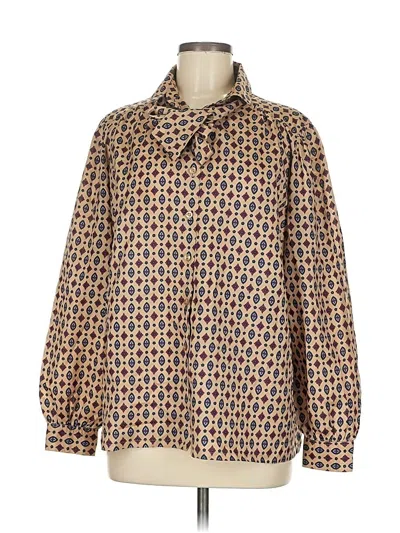 Pre-owned Koret Long Sleeve Blouse In Brown