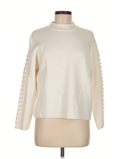 Pre-owned Lucy Paris Turtleneck Sweater In White