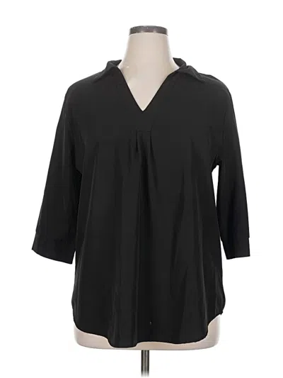 Pre-owned Unbranded 3/4 Sleeve Blouse In Black