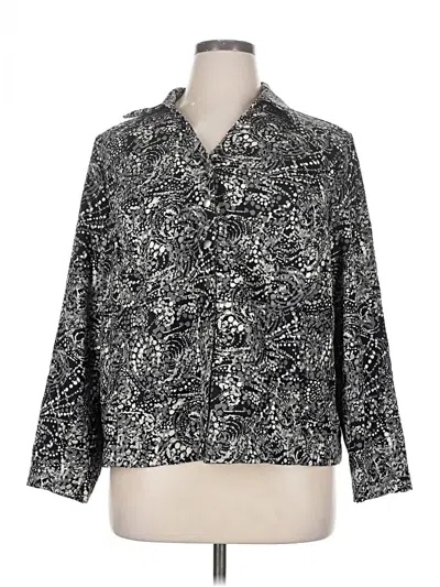 Pre-owned Cj Banks 3/4 Sleeve Blouse In Silver