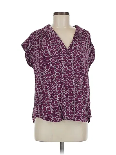 Pre-owned Maeve Short Sleeve Blouse In Purple