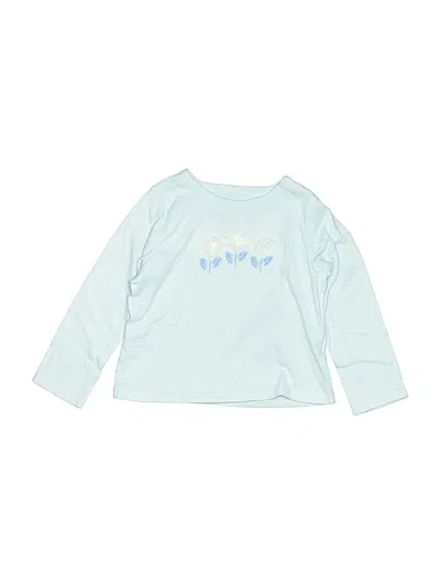 Pre-owned First Impressions Kids' Long Sleeve Top Teal Crew Neck Tops In Blue