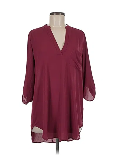 Pre-owned Lush 3/4 Sleeve Blouse In Burgundy