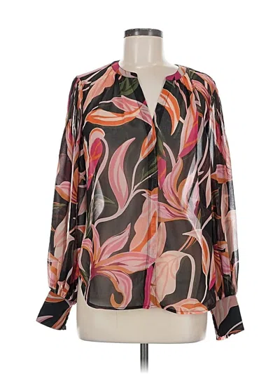 Pre-owned Chico's Long Sleeve Blouse In Brown