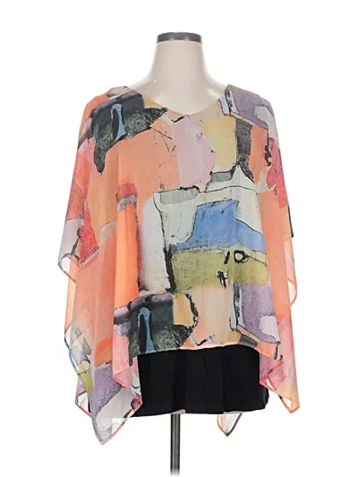 Pre-owned Pure Essence 3/4 Sleeve Blouse In Orange