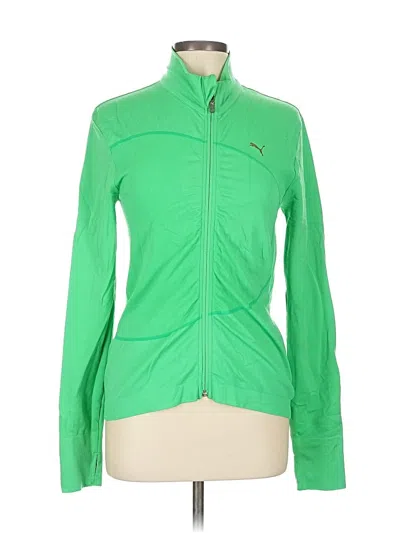 Pre-owned Puma Cardigan Sweater In Green