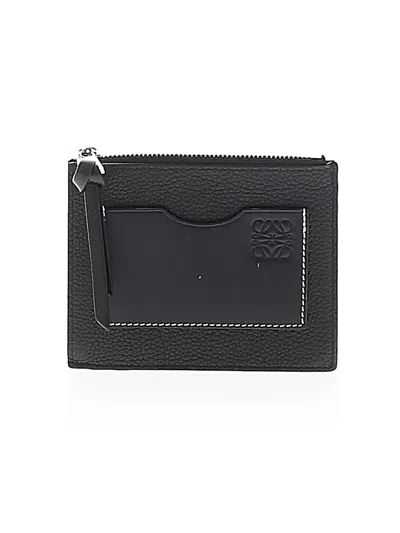 Pre-owned Loewe Leather Card Holder In Black