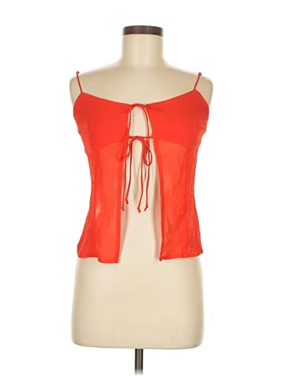 Pre-owned Nia Sleeveless Top Orange Strapless Neckline Tops
