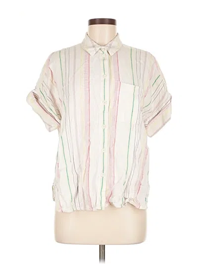 Pre-owned Madewell Short Sleeve Blouse In White