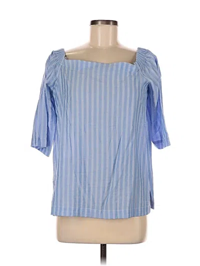 Pre-owned Ann Taylor 3/4 Sleeve Blouse In Blue