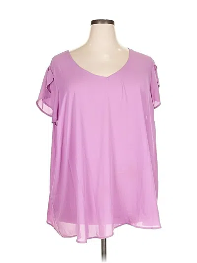 Pre-owned Torrid Short Sleeve Blouse In Purple