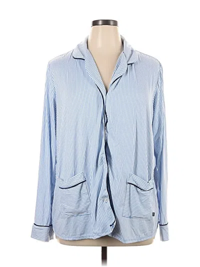 Pre-owned Simply Vera Vera Wang Long Sleeve Blouse In Blue