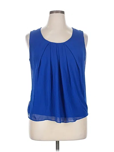 Pre-owned New York And Company Sleeveless Blouse In Blue