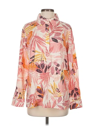 Pre-owned D&co. Long Sleeve Blouse In Pink