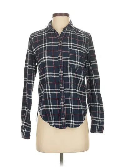 Pre-owned Hollister Long Sleeve Button Down Shirt In Blue