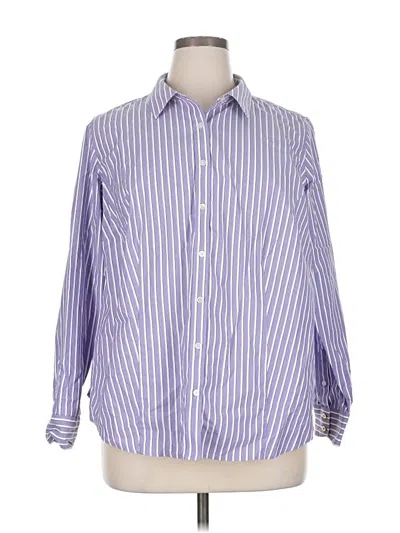 Pre-owned Talbots Long Sleeve Button Down Shirt In Purple