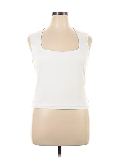 Pre-owned Tahari Sleeveless Top White Halter Neckline Tops