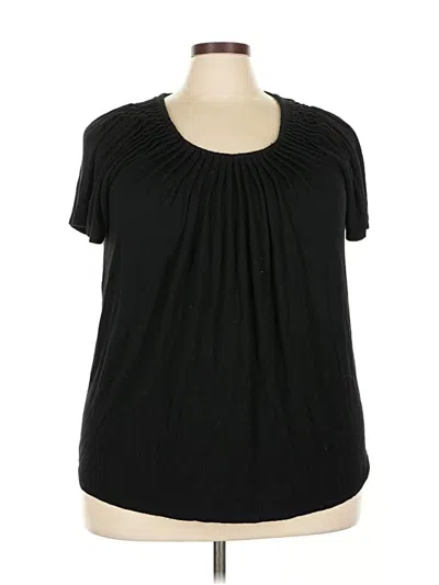 Pre-owned Style & Co Short Sleeve Top Black Scoop Neck Tops