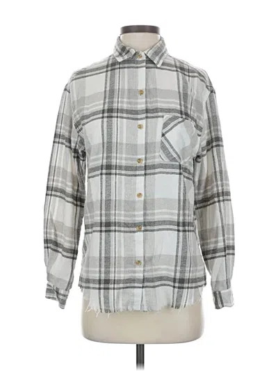 Pre-owned Just Polly Long Sleeve Blouse In Gray